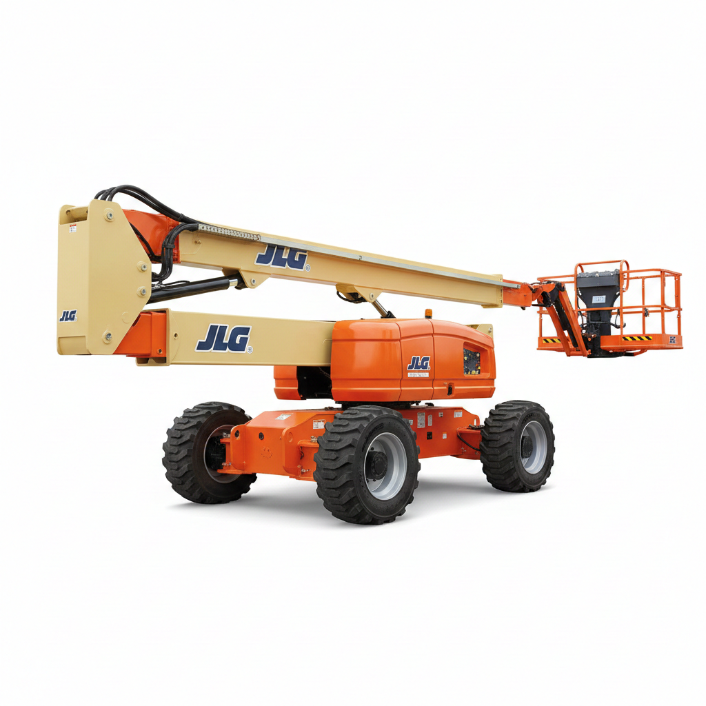 Team discussing boom lift project